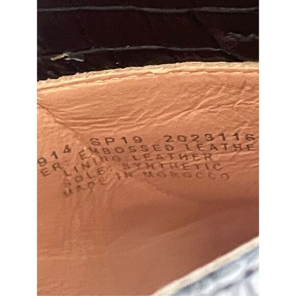 JCrew Leather Croc Embossed Slip on Mule Black Tassel size 8 - Picture 9 of 16